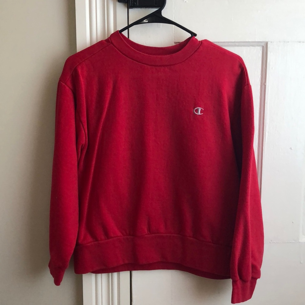 Red Champion sweatshirt